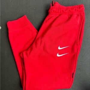 Nike Limited Edition Double Swoosh Red Sweatpants